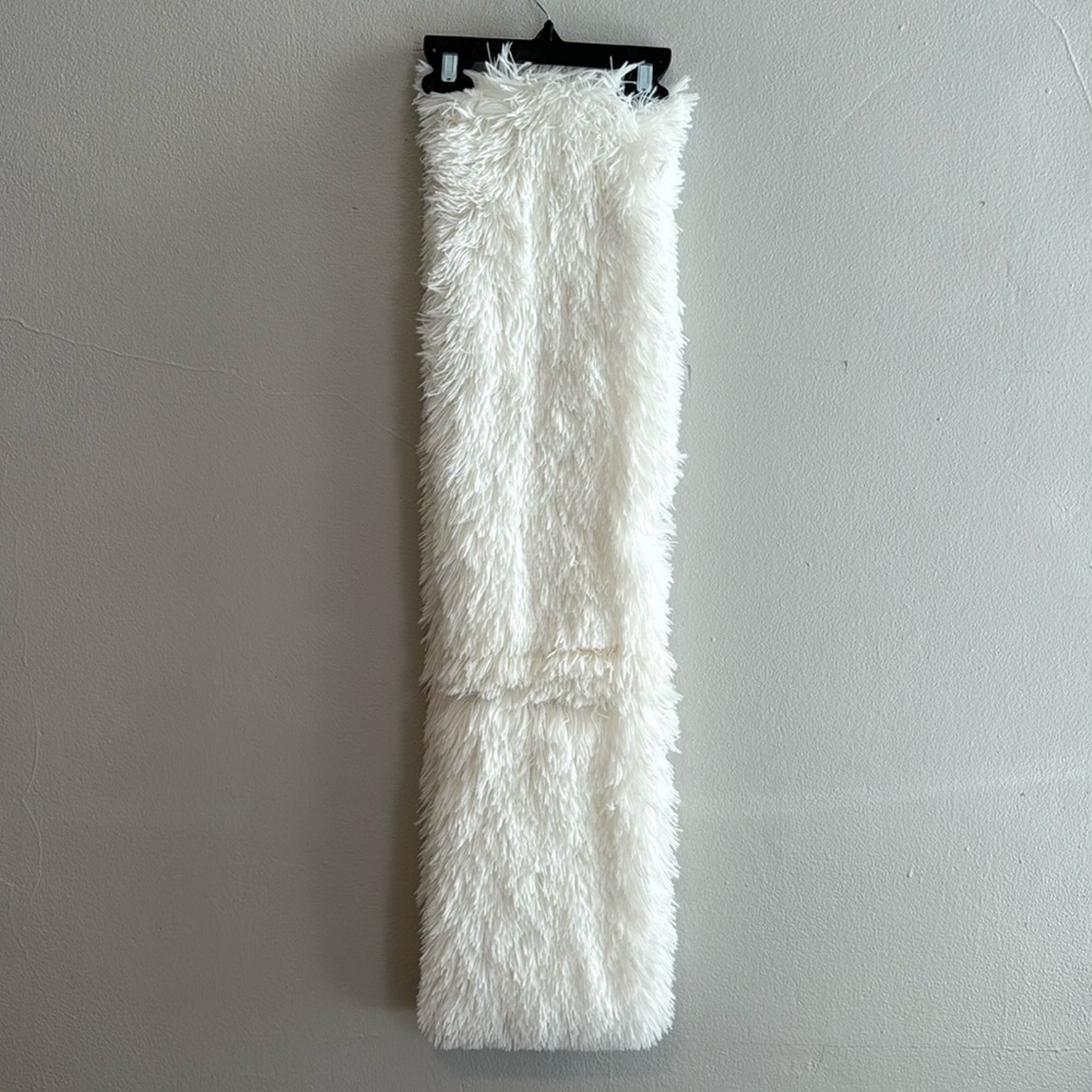 Faux fur white infinity scarf